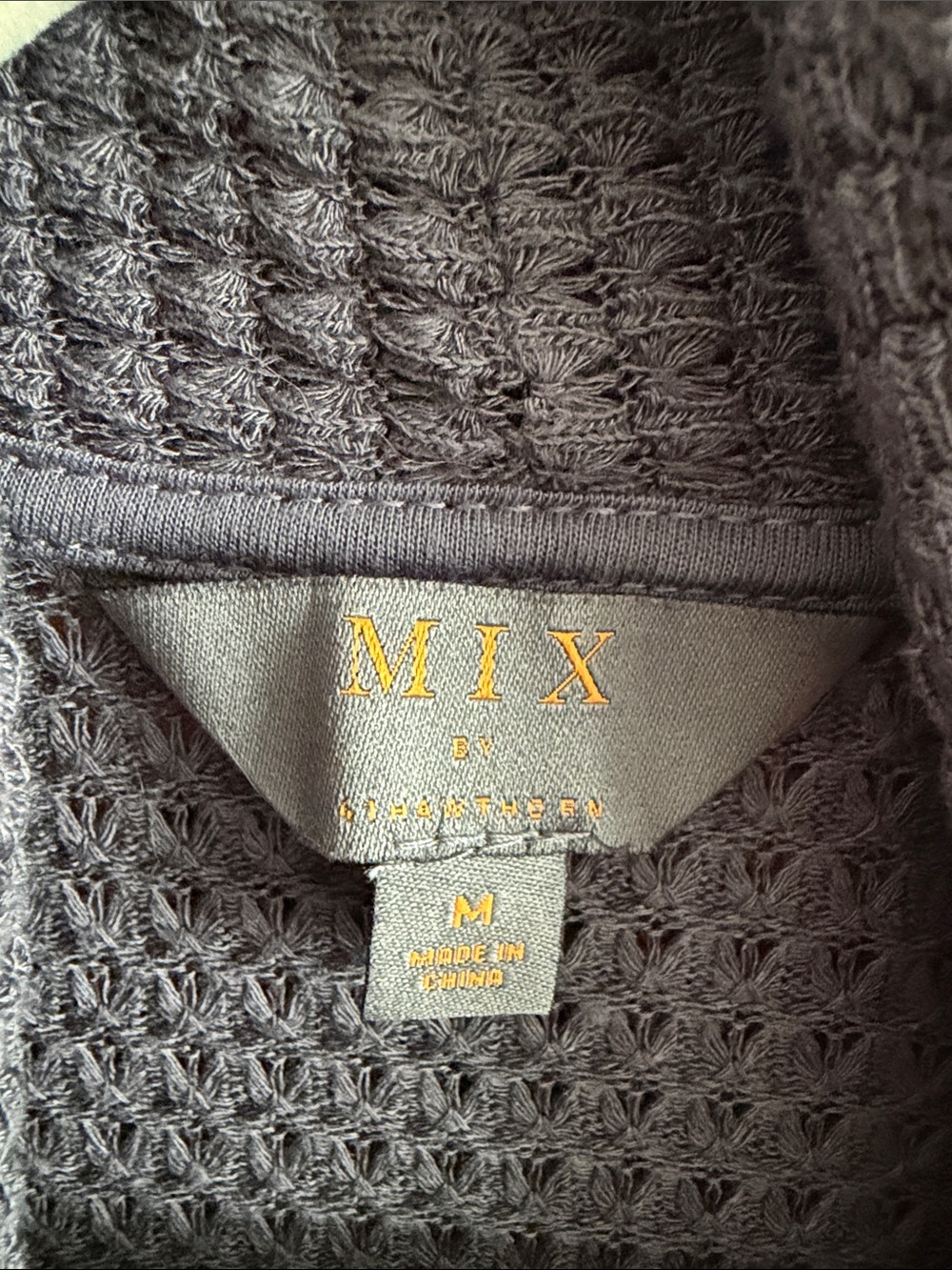Mi Gray Waffle Knit Open-Front Cardigan - Picture 4 of 4